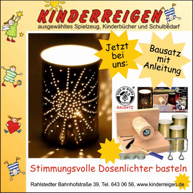 stimmungsvolle Dosenlichter basteln im Kinderreigen